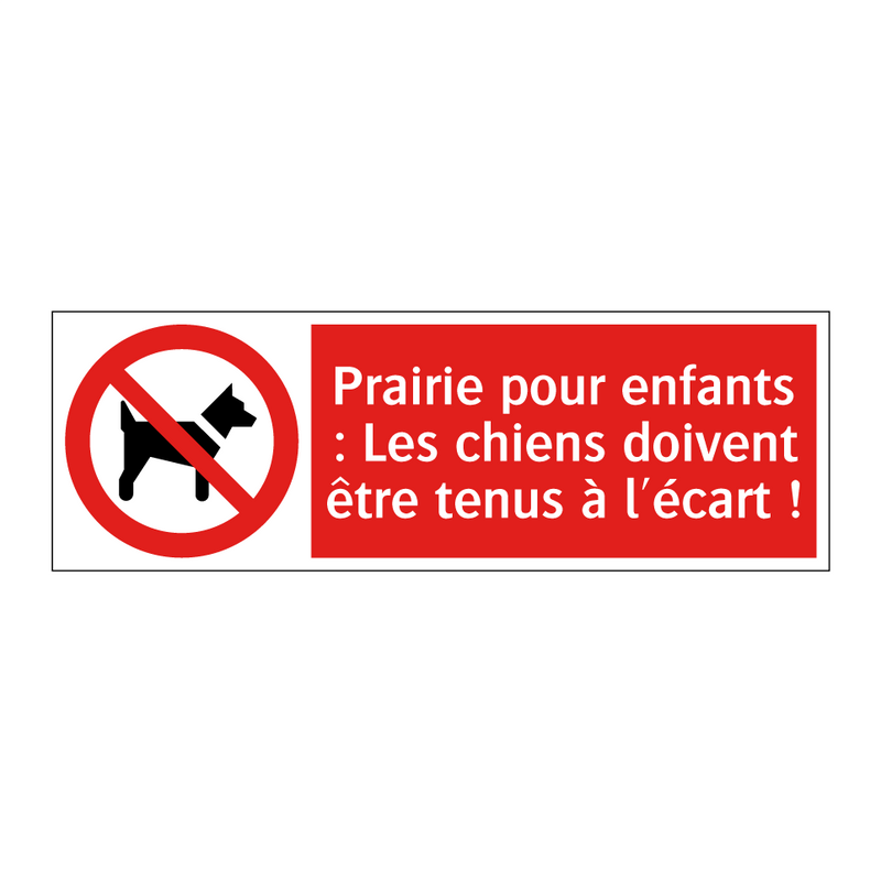 Prairie pour enfants : Les chiens doivent être tenus à l'écart !