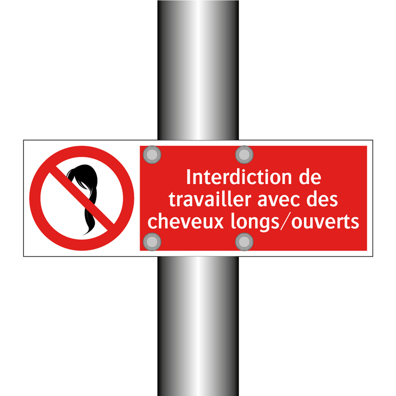 Interdiction de travailler avec des cheveux longs/ouverts