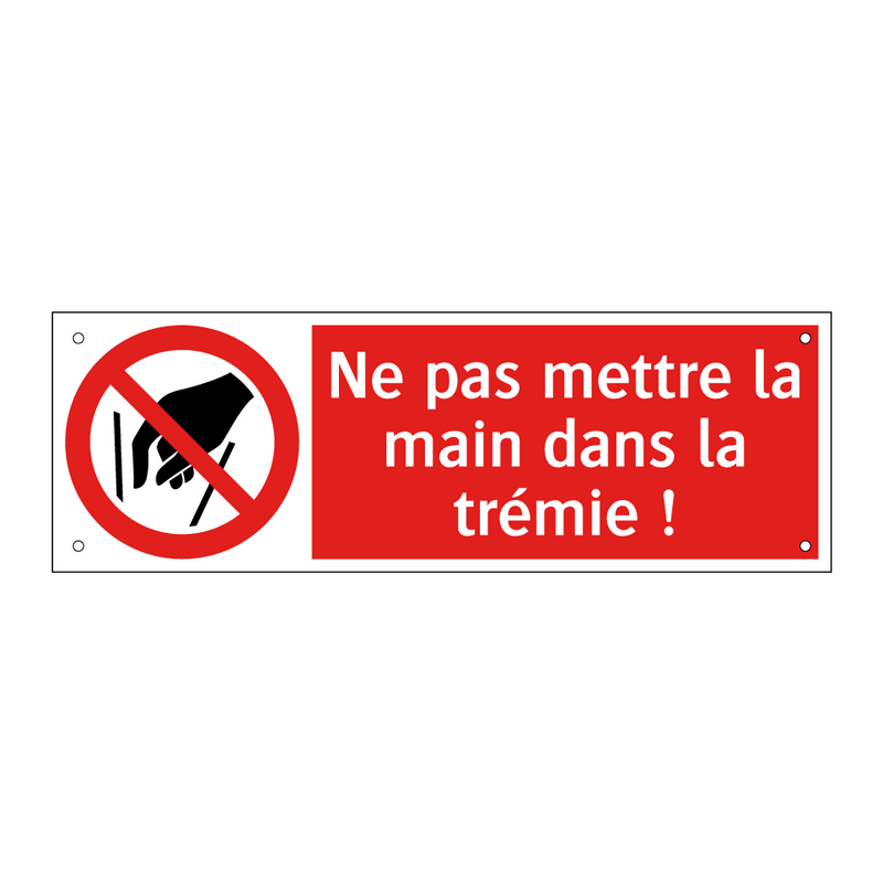 Ne pas mettre la main dans la trémie !