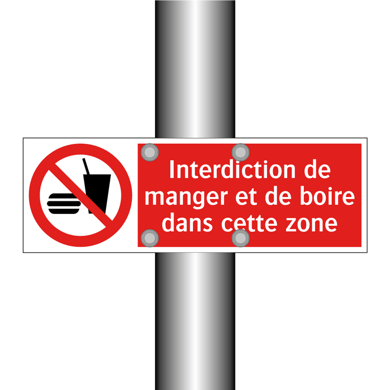 Interdiction de manger et de boire dans cette zone
