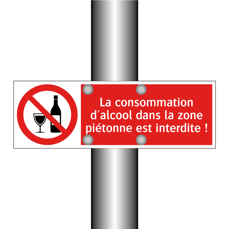 La consommation d'alcool dans la zone piétonne est interdite !