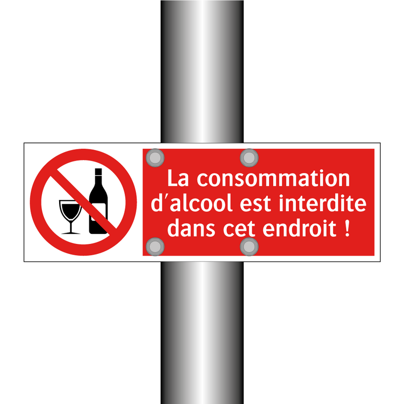 La consommation d'alcool est interdite dans cet endroit !