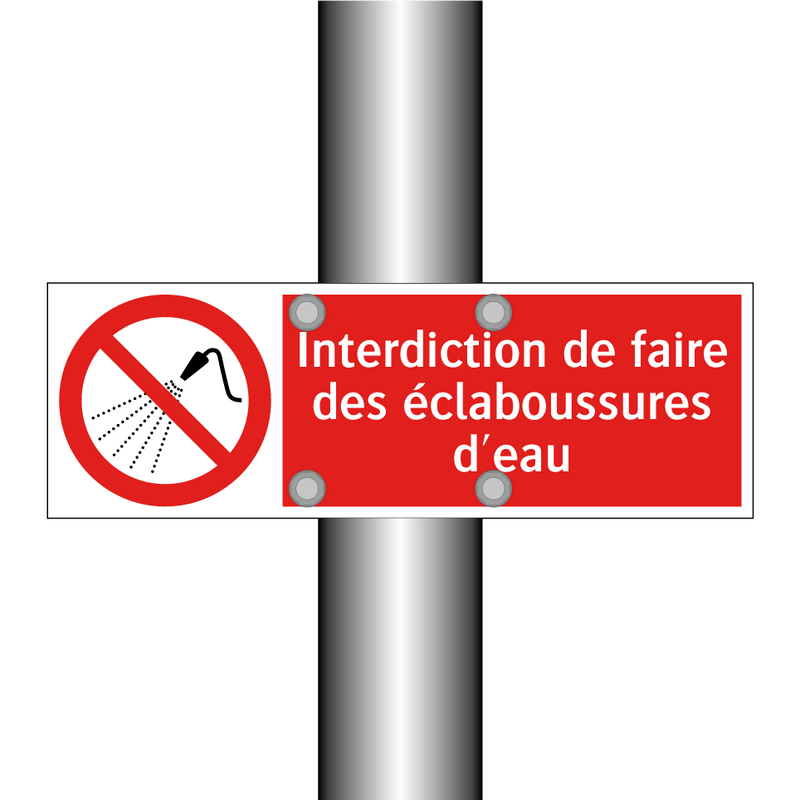 Interdiction de faire des éclaboussures d'eau
