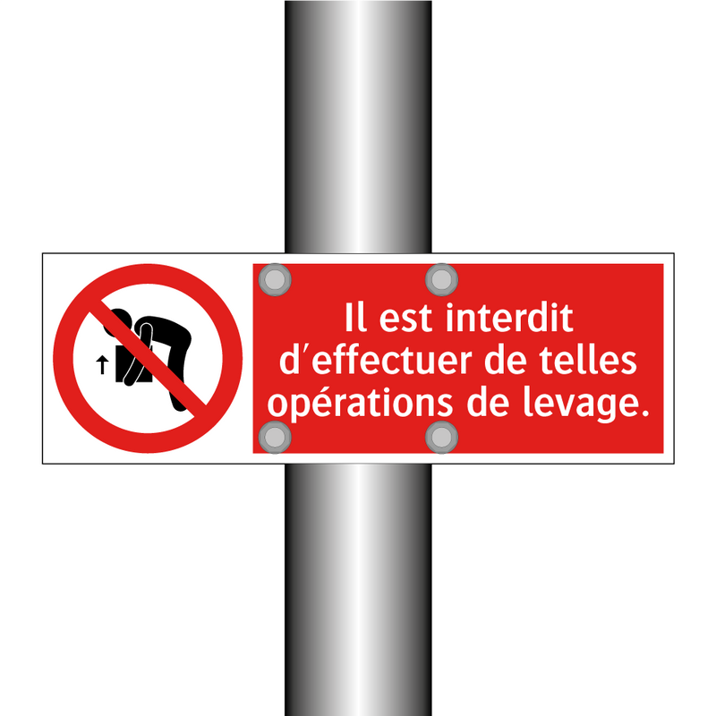 Il est interdit d'effectuer de telles opérations de levage.