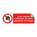 Il est interdit d'effectuer de telles opérations de levage.