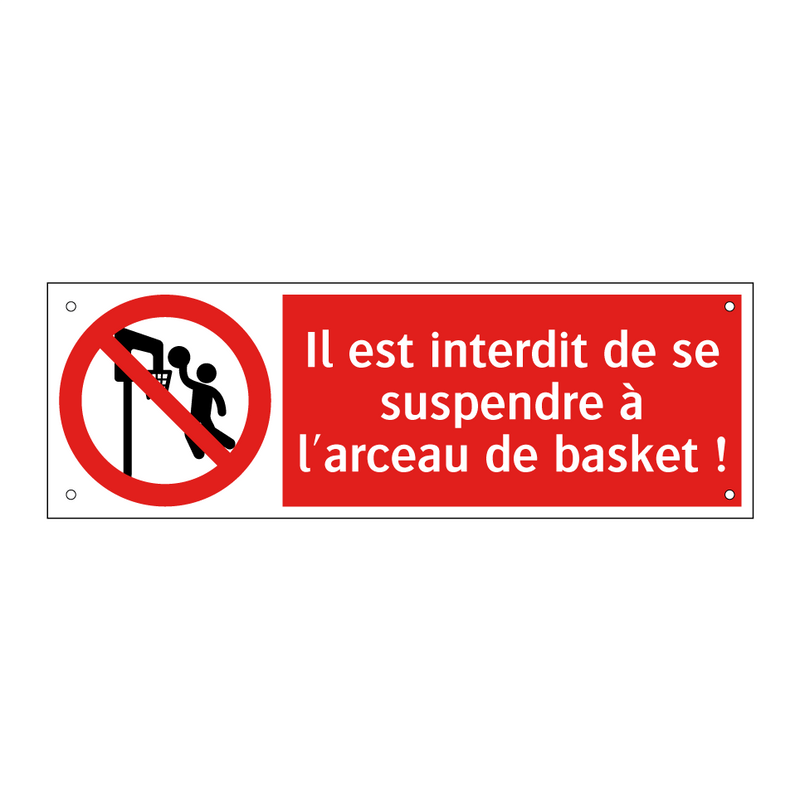 Il est interdit de se suspendre à l'arceau de basket !