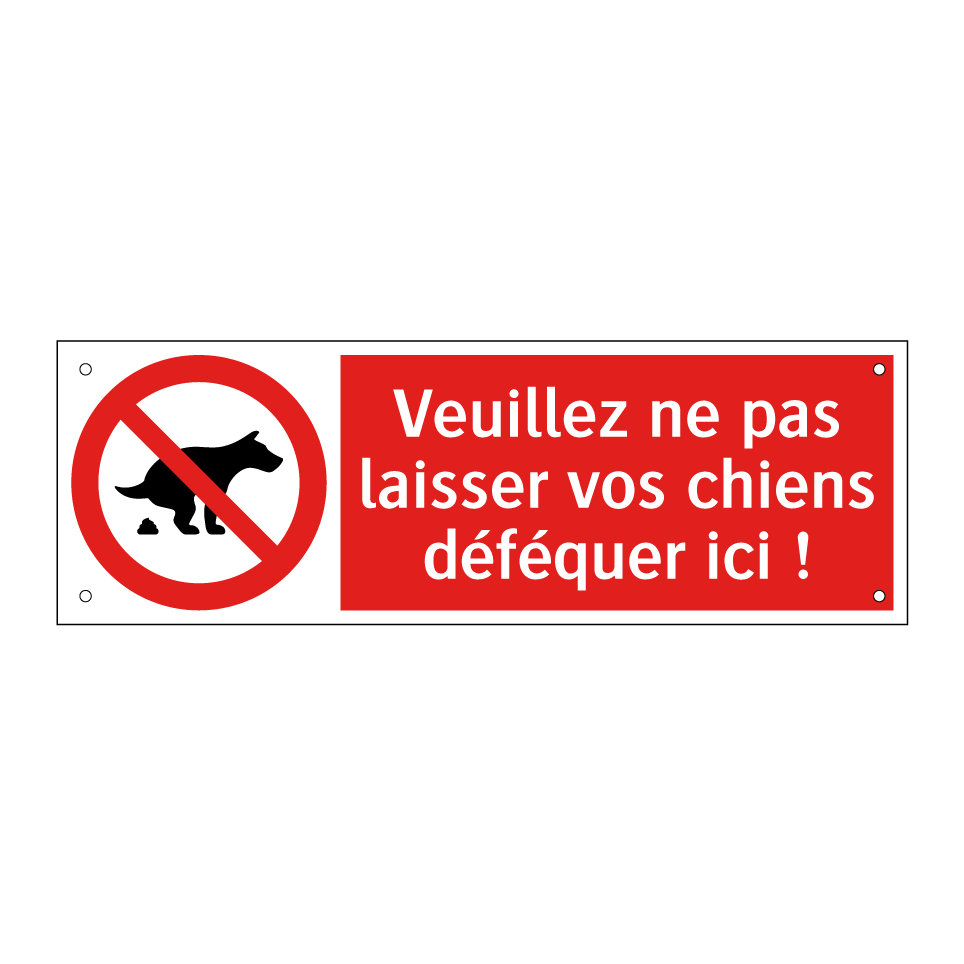 Veuillez ne pas laisser vos chiens déféquer ici !