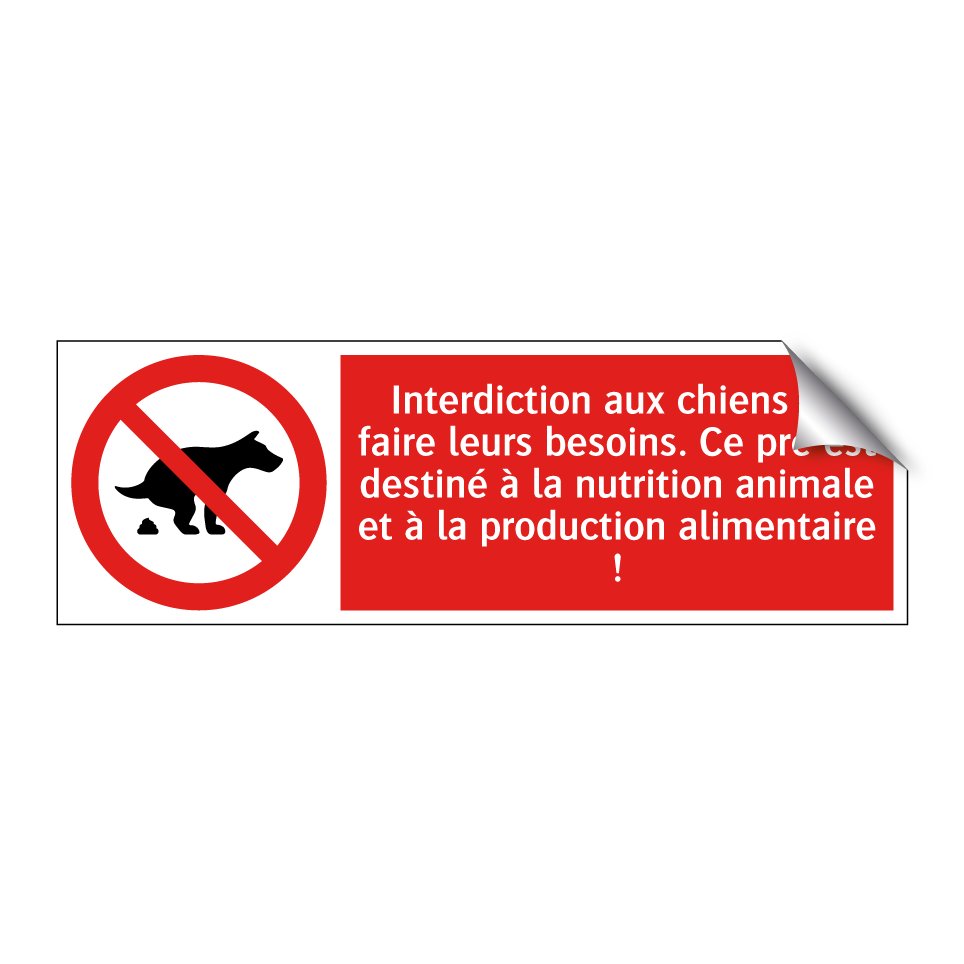Interdiction aux chiens de faire leurs besoins. Ce pré est destiné à la nutrition animale et à la production alimentaire !