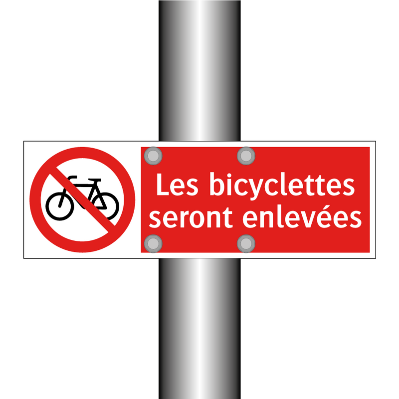 Les bicyclettes seront enlevées
