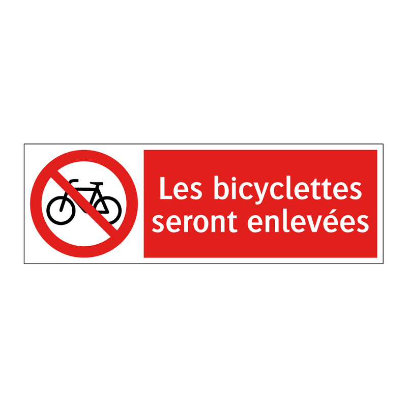 Les bicyclettes seront enlevées