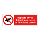 Propriété privée : Interdit aux chiens de faire leurs besoins