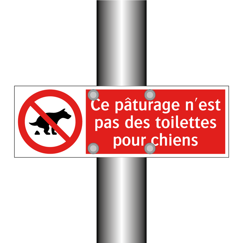 Ce pâturage n'est pas des toilettes pour chiens