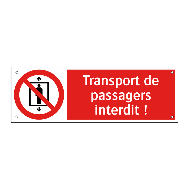 Transport de passagers interdit !