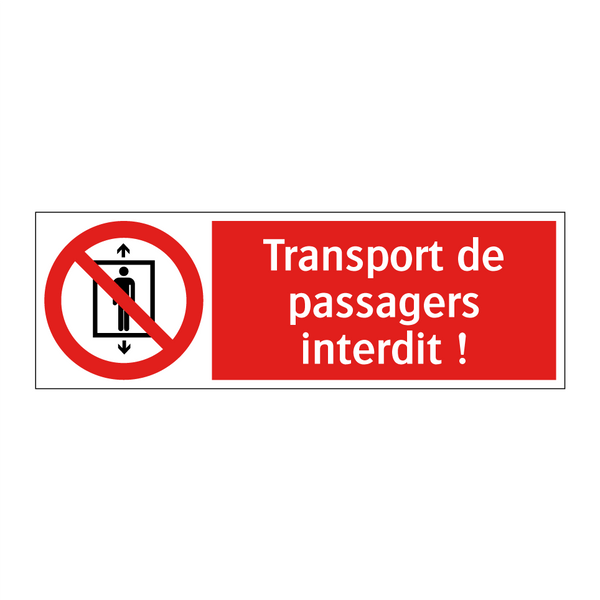 Transport de passagers interdit !
