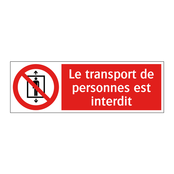 Le transport de personnes est interdit