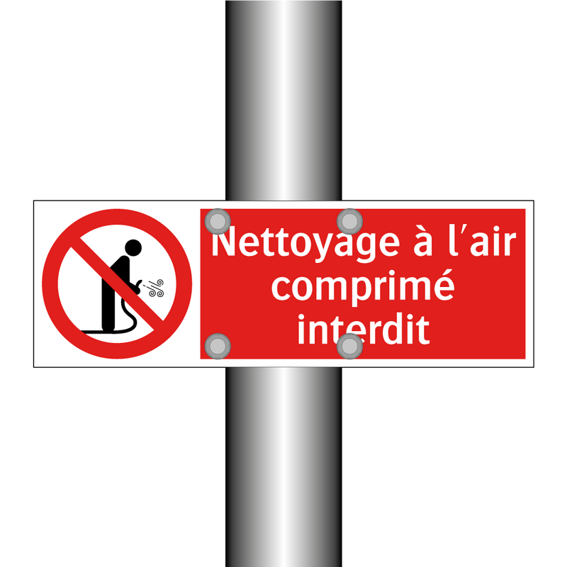 Nettoyage à l'air comprimé interdit