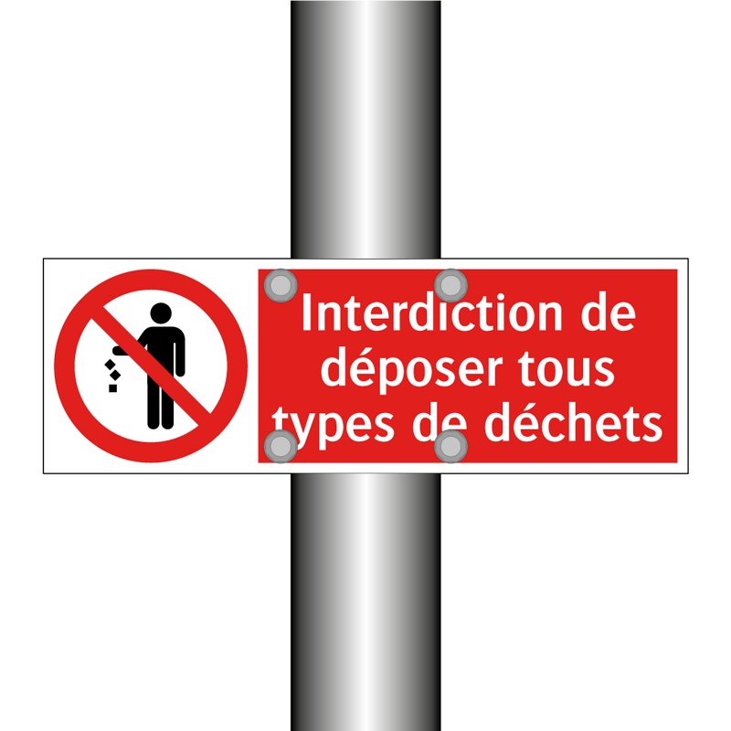 Interdiction de déposer tous types de déchets