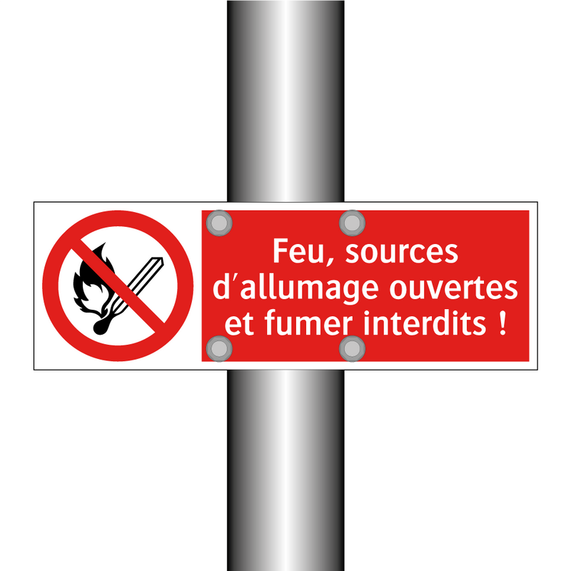 Feu, sources d'allumage ouvertes et fumer interdits !