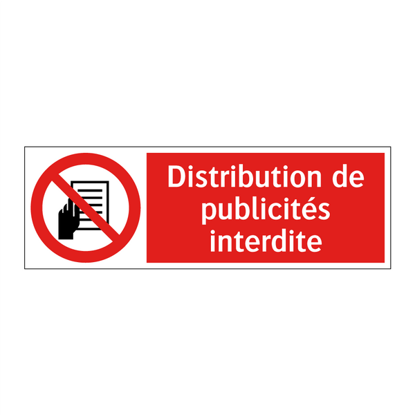 Distribution de publicités interdite