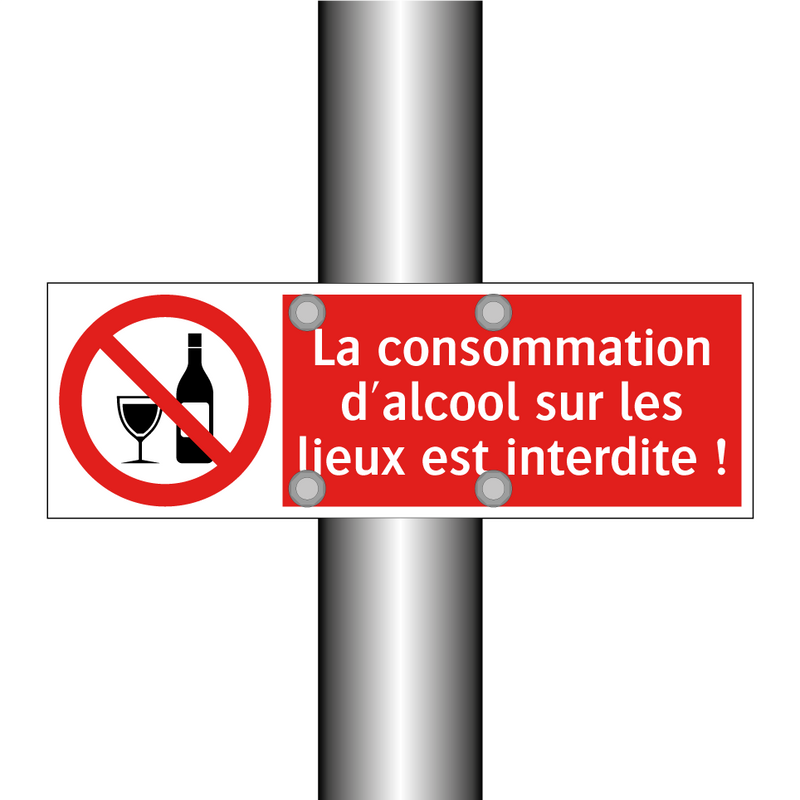 La consommation d'alcool sur les lieux est interdite !