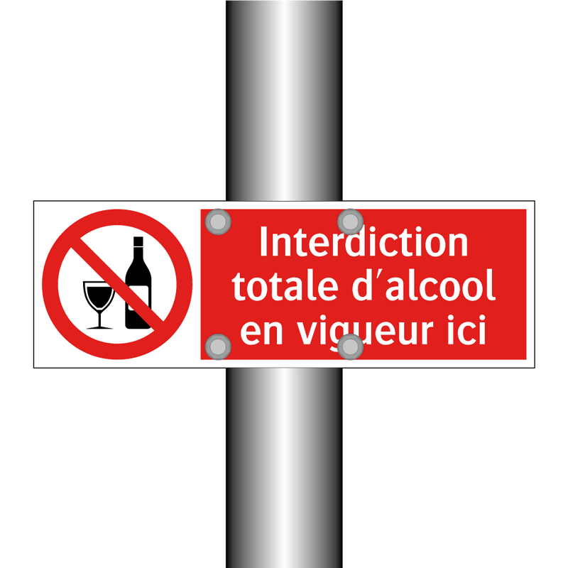 Interdiction totale d'alcool en vigueur ici