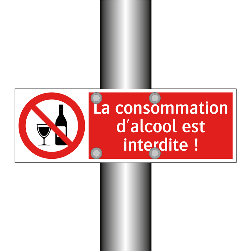 La consommation d'alcool est interdite !