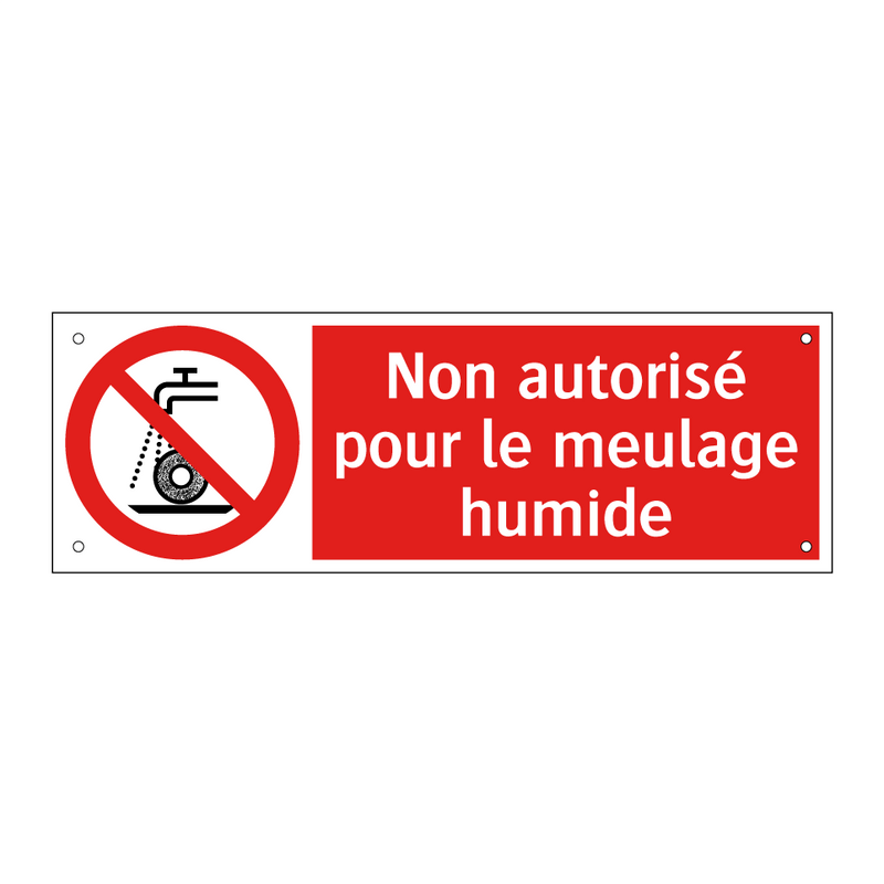 Non autorisé pour le meulage humide