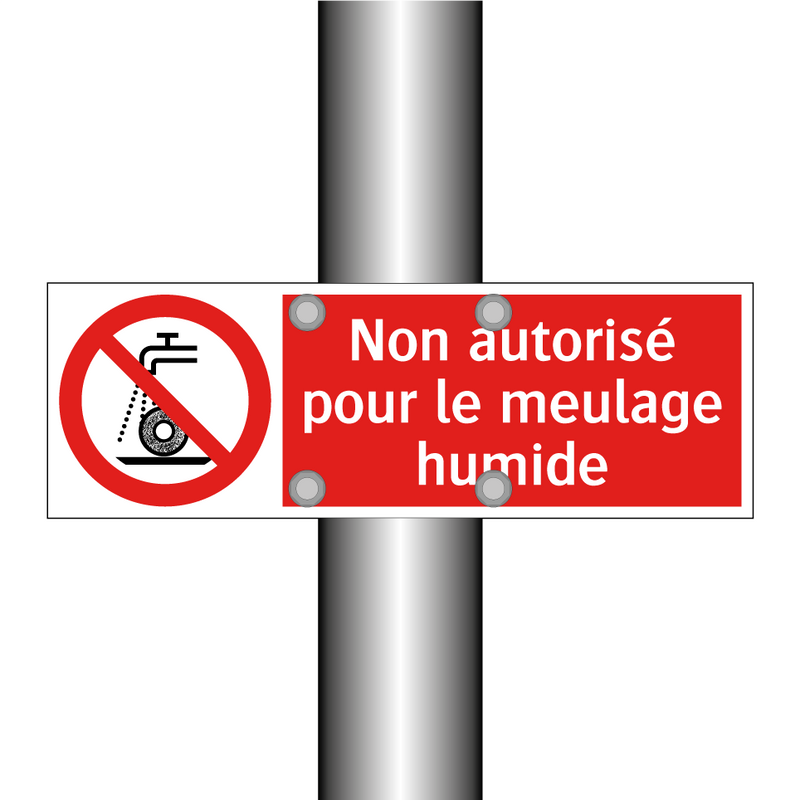 Non autorisé pour le meulage humide