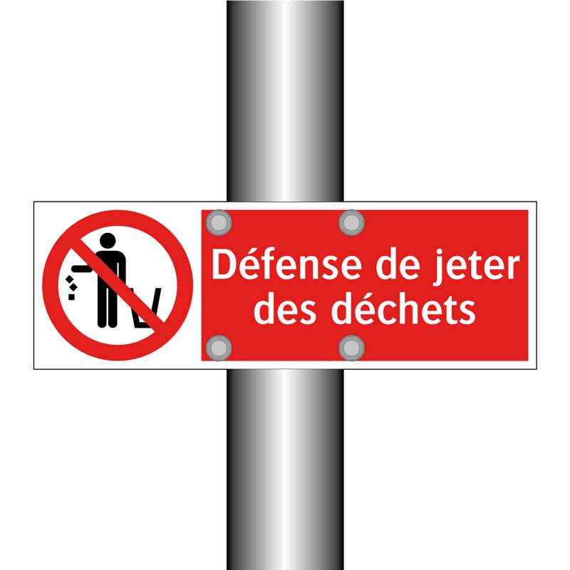 Défense de jeter des déchets