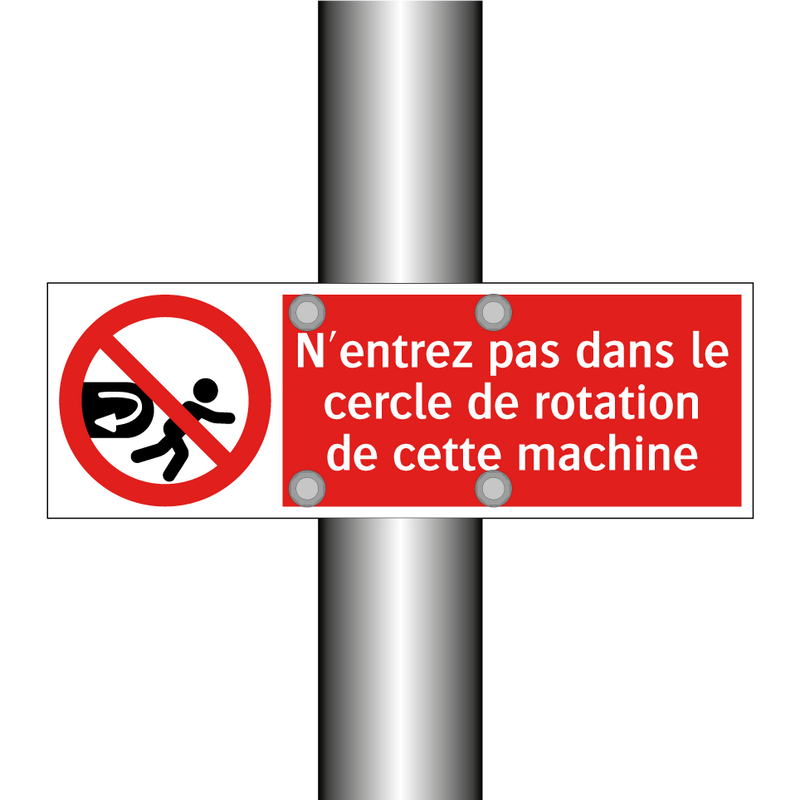 N'entrez pas dans le cercle de rotation de cette machine