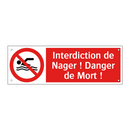 Interdiction de Nager ! Danger de Mort !