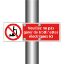 Veuillez ne pas garer de trottinettes électriques ici