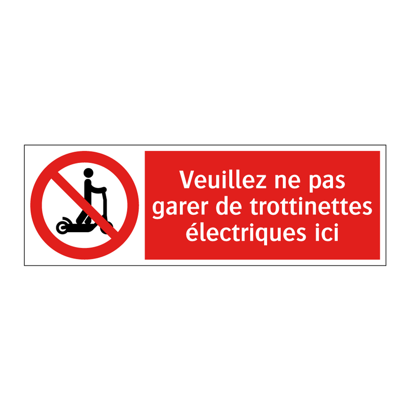 Veuillez ne pas garer de trottinettes électriques ici