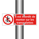 Il est interdit de monter sur les transpalettes