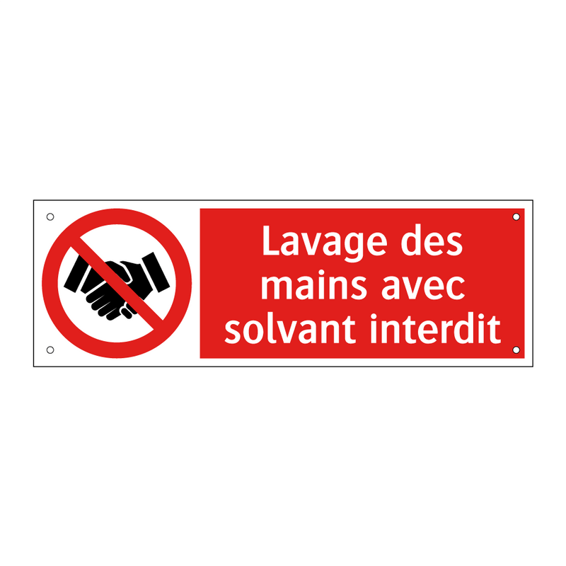Lavage des mains avec solvant interdit