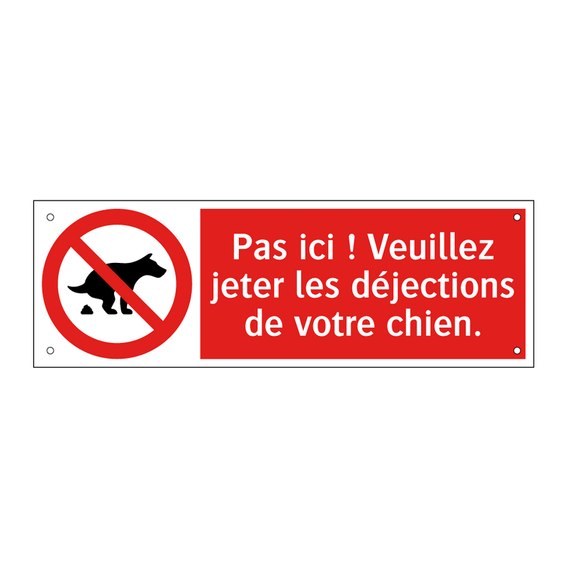 Pas ici ! Veuillez jeter les déjections de votre chien.