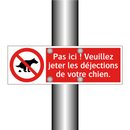 Pas ici ! Veuillez jeter les déjections de votre chien.