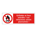 Grillades et feux interdits ! Les infractions seront poursuivies !