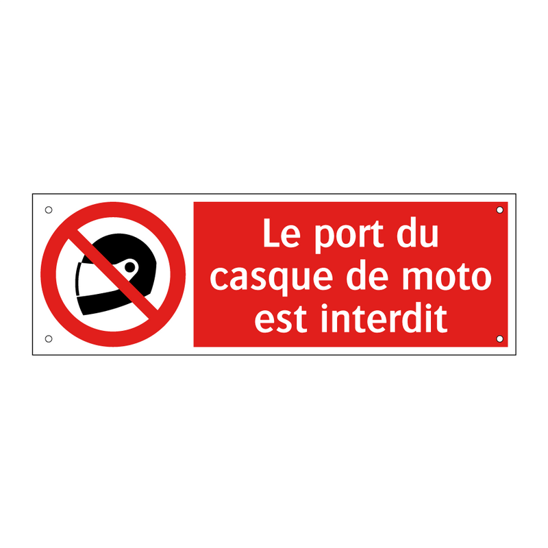 Le port du casque de moto est interdit