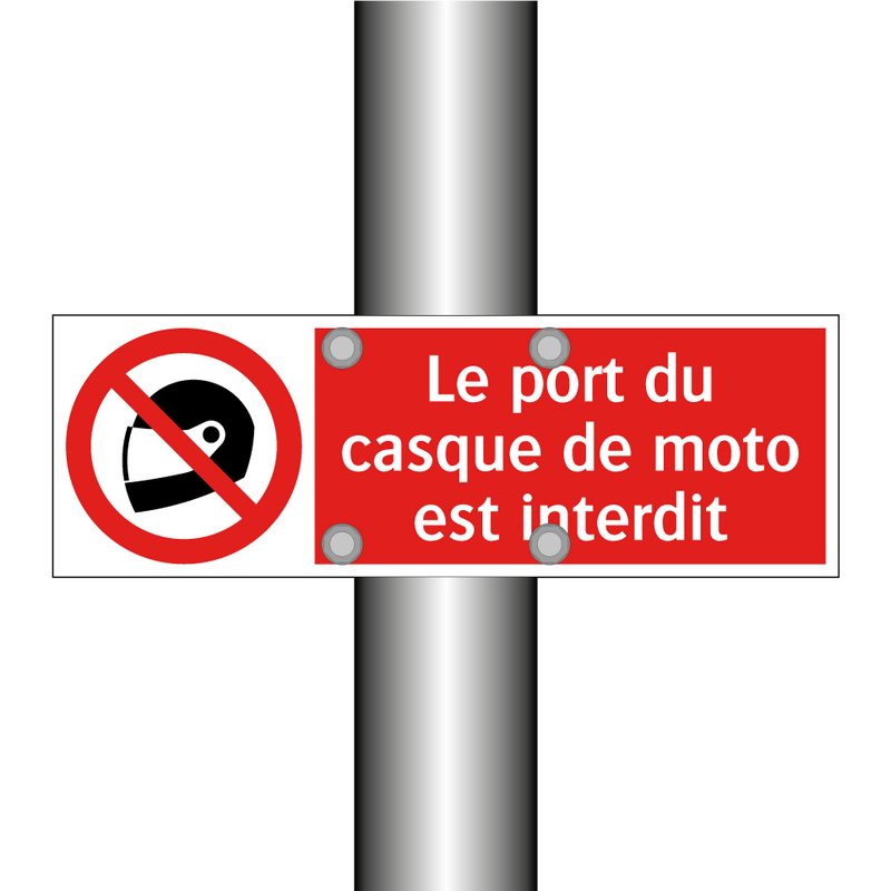 Le port du casque de moto est interdit