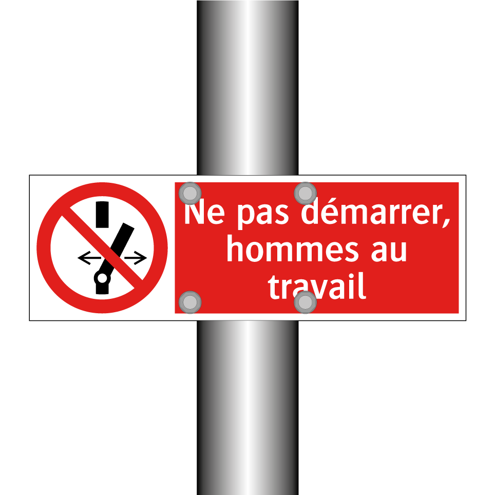 Ne pas démarrer, hommes au travail
