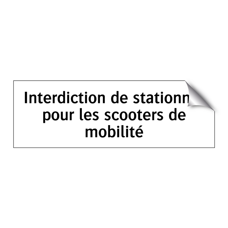 Interdiction de stationner pour les scooters de mobilité