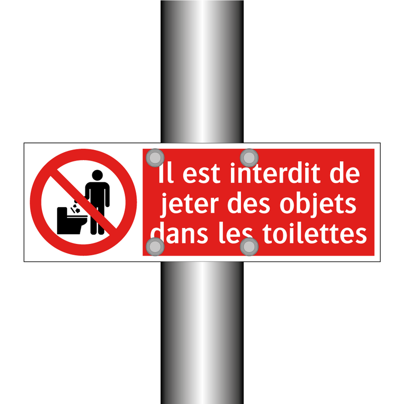 Il est interdit de jeter des objets dans les toilettes