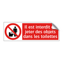 Il est interdit de jeter des objets dans les toilettes