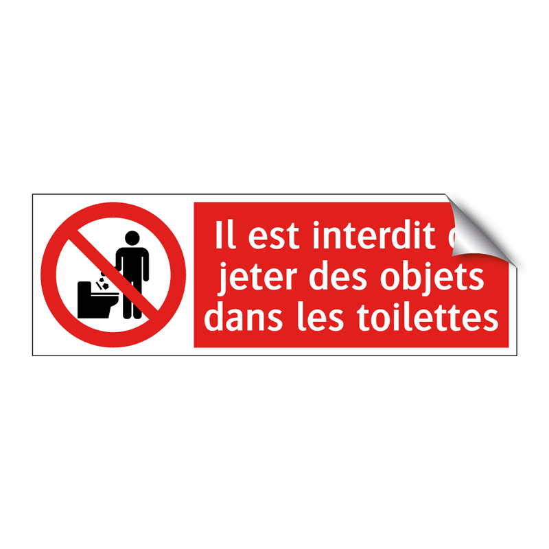 Il est interdit de jeter des objets dans les toilettes