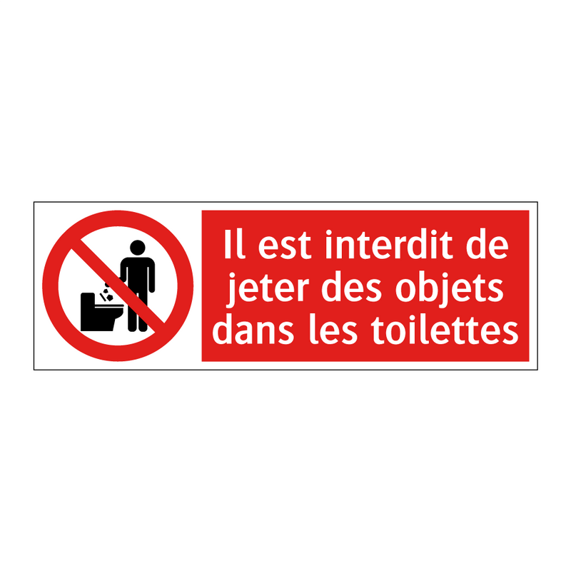 Il est interdit de jeter des objets dans les toilettes