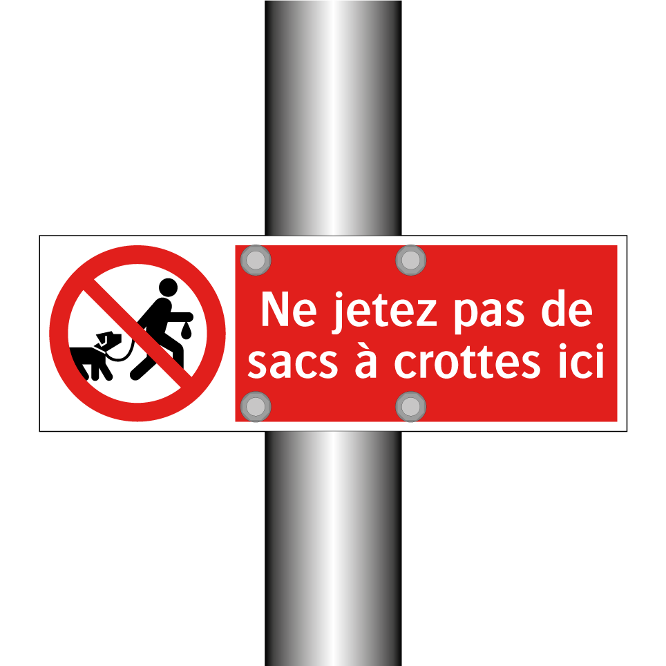 Ne jetez pas de sacs à crottes ici