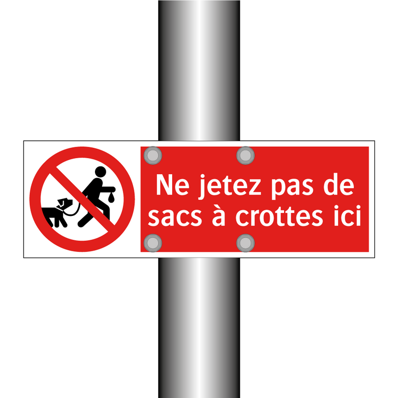 Ne jetez pas de sacs à crottes ici