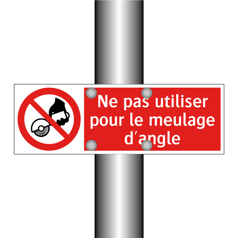 Ne pas utiliser pour le meulage d'angle
