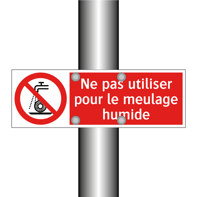Ne pas utiliser pour le meulage humide
